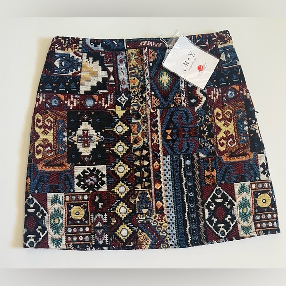 NWT M Y Showroom Boho Quilted Knit Patchwork Skort SZ L (Runs Small) 💖 - Picture 7 of 12